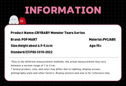 POP MART CRYBABY Monster Tears Series Mystery Box 1PC/12PCS POPMART Blind Box Cry Baby Limited to 2pcs/2sets per order