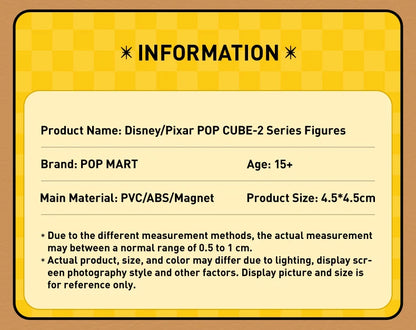 POP MART Disney/Pixar POP CUBE - 2 Series Figures Mystery Box 1PC/9PCS POPMART Blind Box Cute Figurine Toy Action Figure