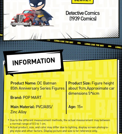 POP MART DC Batman 85th Anniversary Series Figures Mystery Box 1PC/6PCS POP MART Blind Box Action Figure Cute Toy