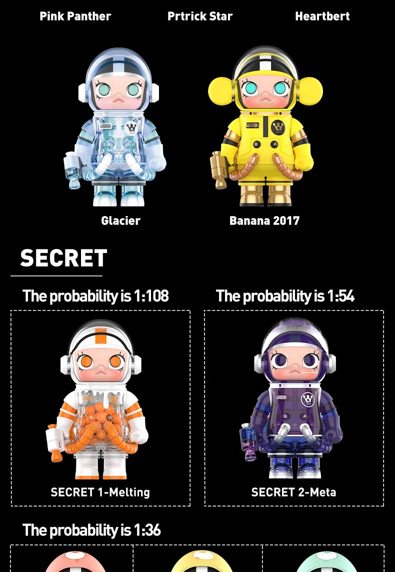 POP MART MEGA SPACE MOLLY 100% SERIES 02-B Blind Box Toys Doll Cute Action Figure Desktop Ornaments Gift Collection