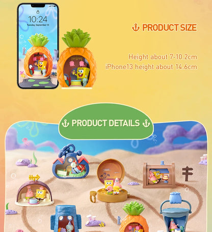 POP MART SpongeBob SquarePants Carnival Anniversary Series Scene Sets Mystery Box 1PC/6PCS POPMART Blind Box Cute Toy