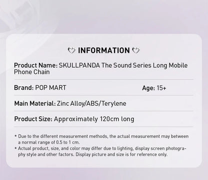 POP MART SKULLPANDA The Sound Series Long Mobile Phone Chain Mystery Box 1PC/3PCS POPMART Blind Box