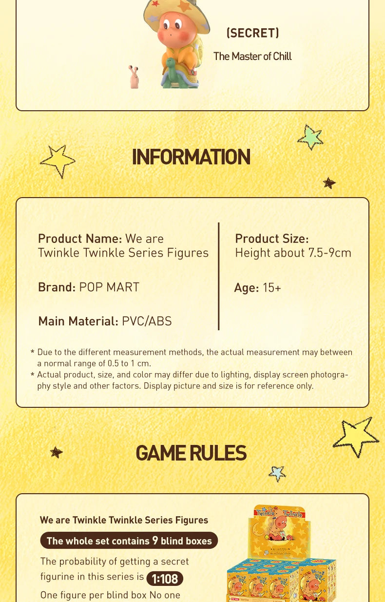 POP MART We are Twinkle Twinkle Series Figures Mystery Box 1PC/9PCS POPMART Blind Box Cute Figurine