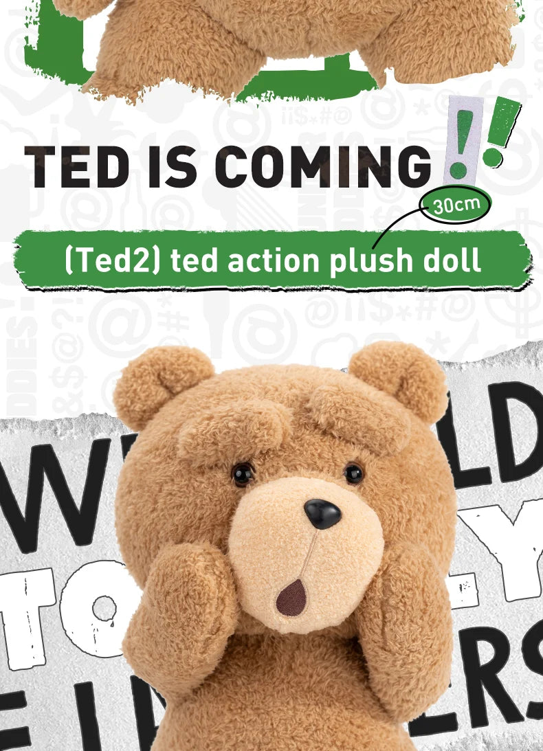 POP MART ted 2 Action Plush Doll 30 cm Cute Plush Toy