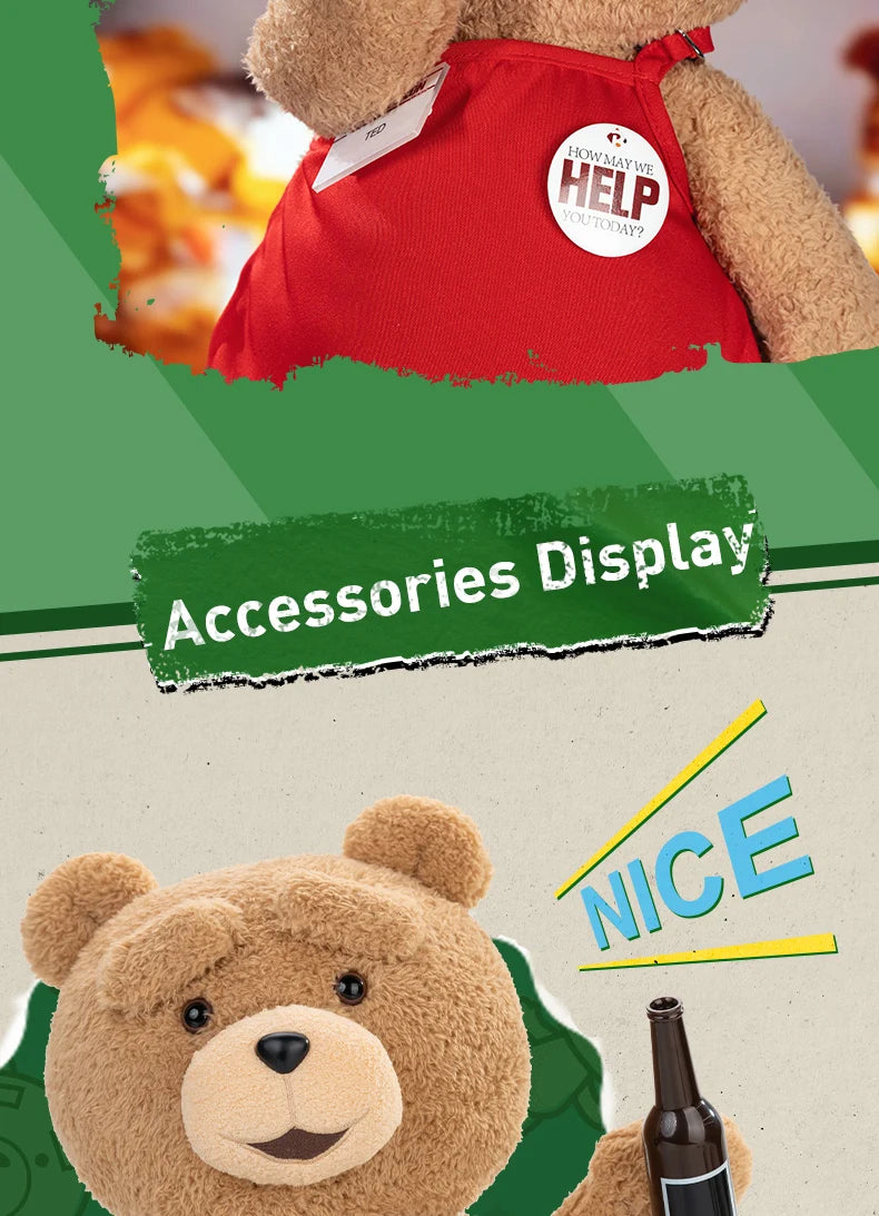 POP MART ted 2 Action Plush Doll 30 cm Cute Plush Toy