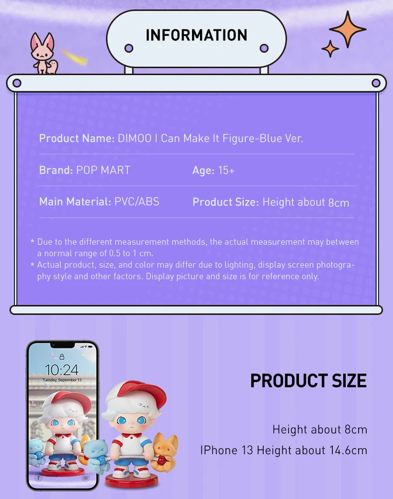 POP MART Dimoo I Can Make It Figure - Blue Ver. 100% Figure Limited Edition Limited to 2pcs per order