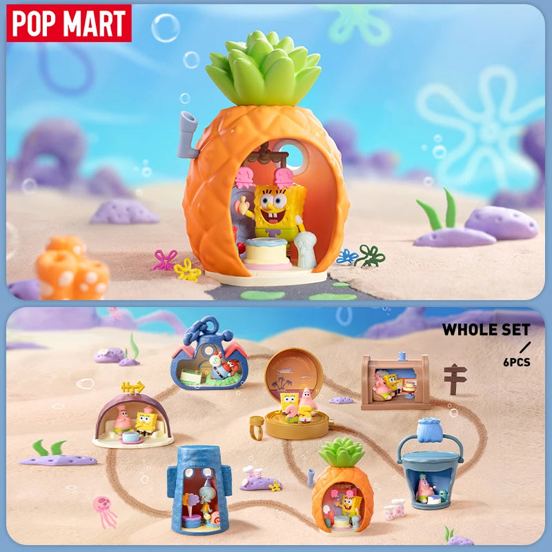 POP MART SpongeBob SquarePants Carnival Anniversary Series Scene Sets Mystery Box 1PC/6PCS POPMART Blind Box Cute Toy