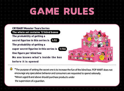 POP MART CRYBABY Monster Tears Series Mystery Box 1PC/12PCS POPMART Blind Box Cry Baby Limited to 2pcs/2sets per order