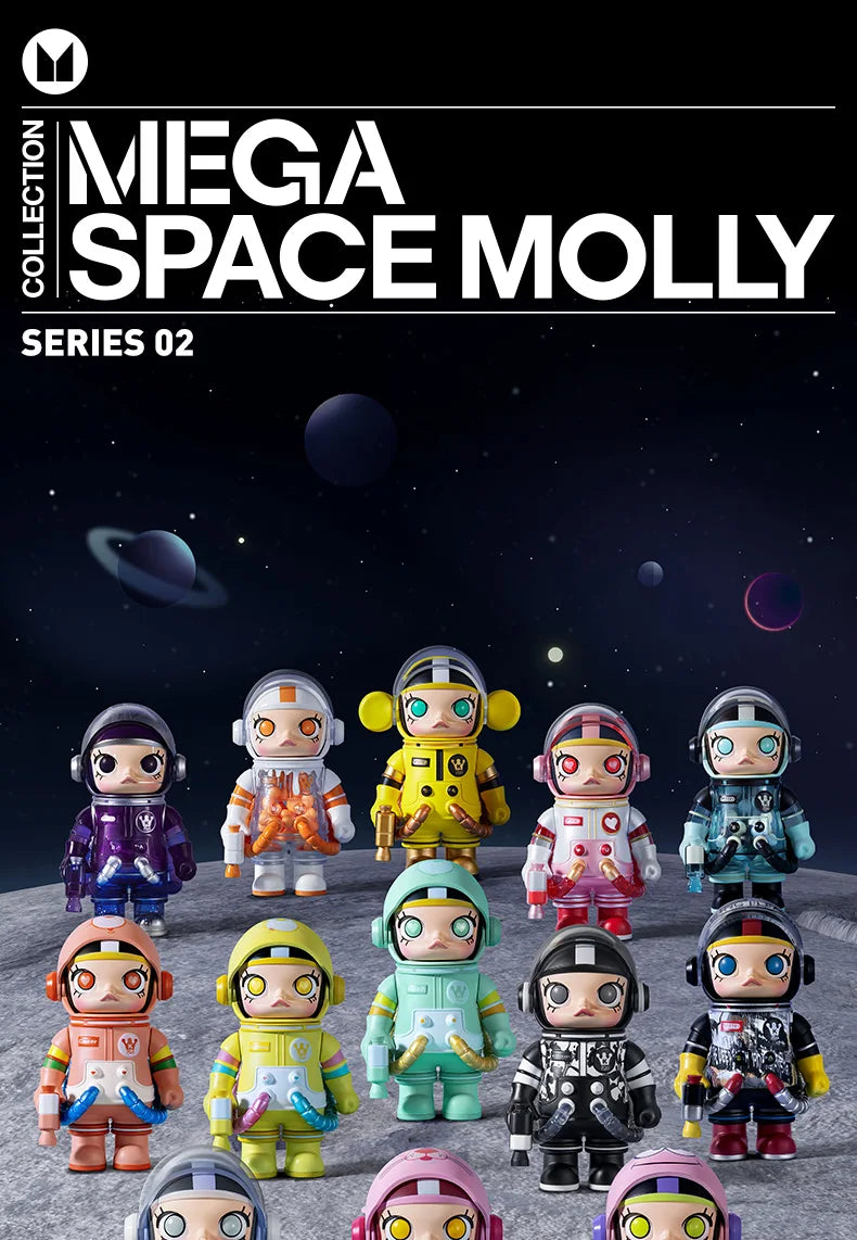 POP MART MEGA SPACE MOLLY 100% SERIES 02-B Blind Box Toys Doll Cute Action Figure Desktop Ornaments Gift Collection