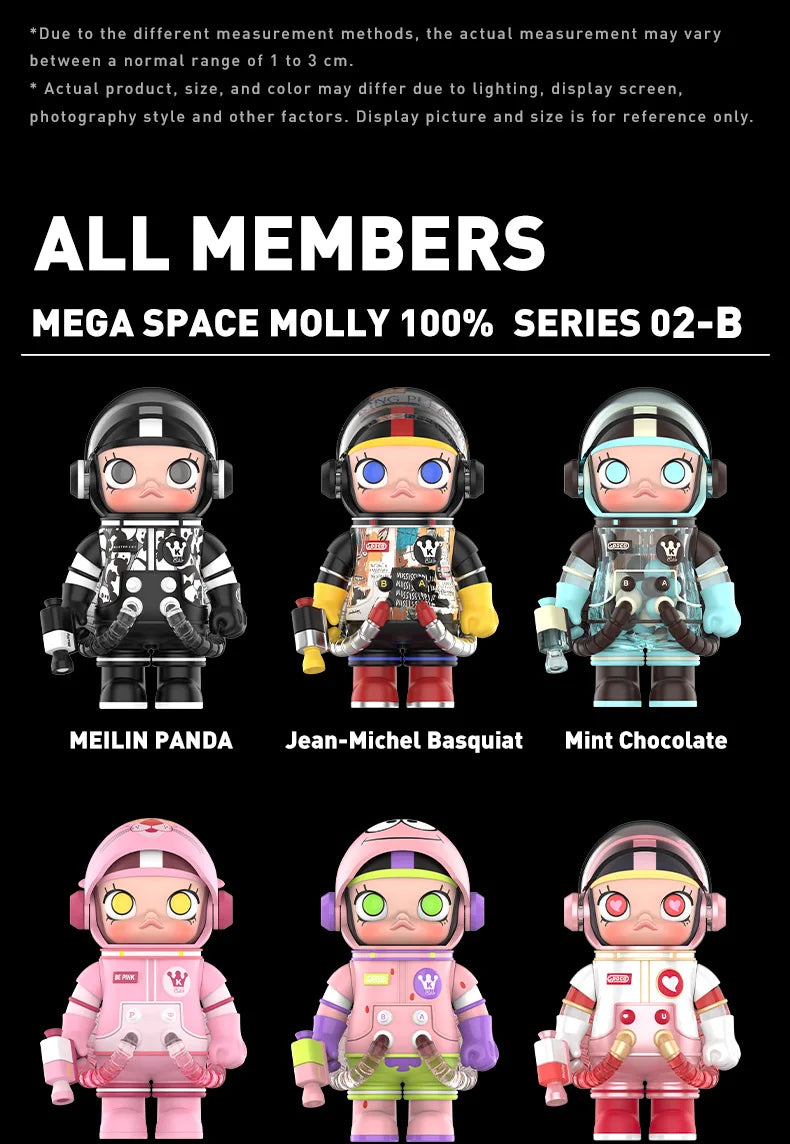 POP MART MEGA SPACE MOLLY 100% SERIES 02-B Blind Box Toys Doll Cute Action Figure Desktop Ornaments Gift Collection