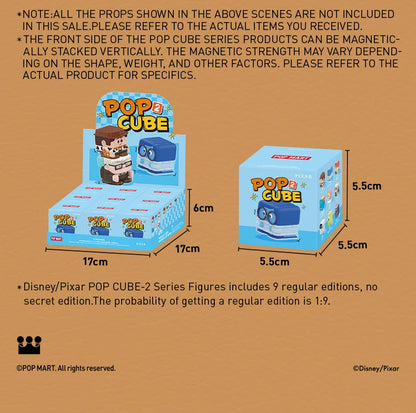 POP MART Disney/Pixar POP CUBE - 2 Series Figures Mystery Box 1PC/9PCS POPMART Blind Box Cute Figurine Toy Action Figure